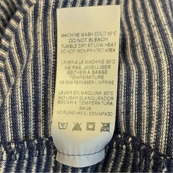 SUNDRY Brushed Fleece Cocoon Open Cardigan Blue Stripe Women’s Size 3 - Picture 9 of 10